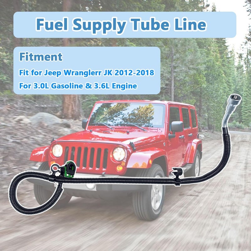 YonFamDall 68141849AD Fuel Supply Tube Line Fit for Jeep Wrangler 2012-2017 3.6L, For Wrangler JK 2018 3.6L, Fuel Line Replace 68141849AA, 68141849AB, 68141849AC - Image 5